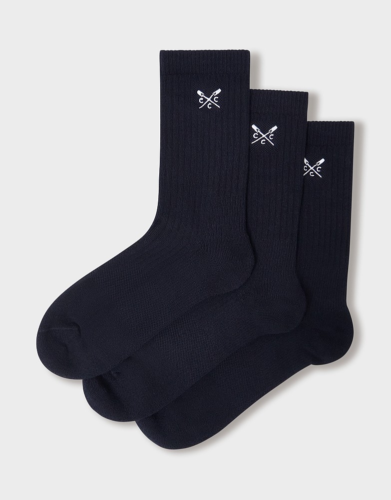 3 Pack Logo Sports Socks in Black
