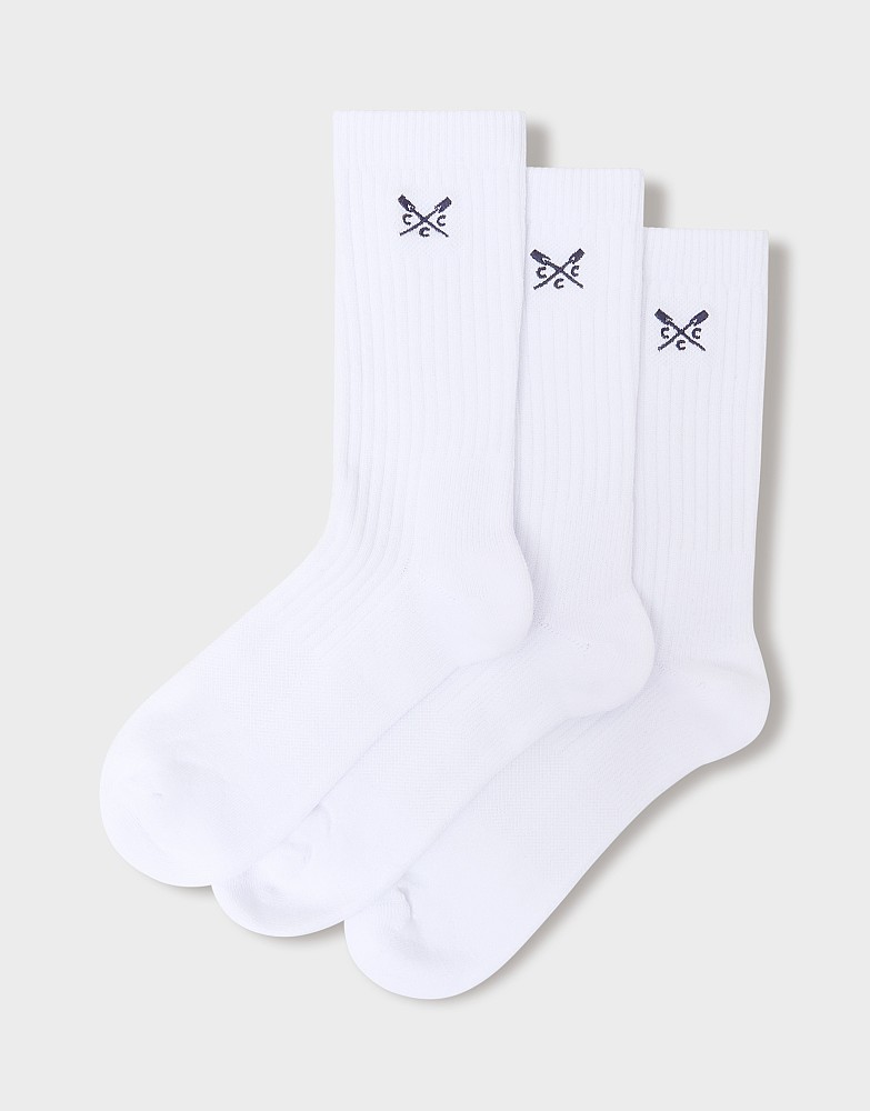 3 Pack Logo Sports Socks in White