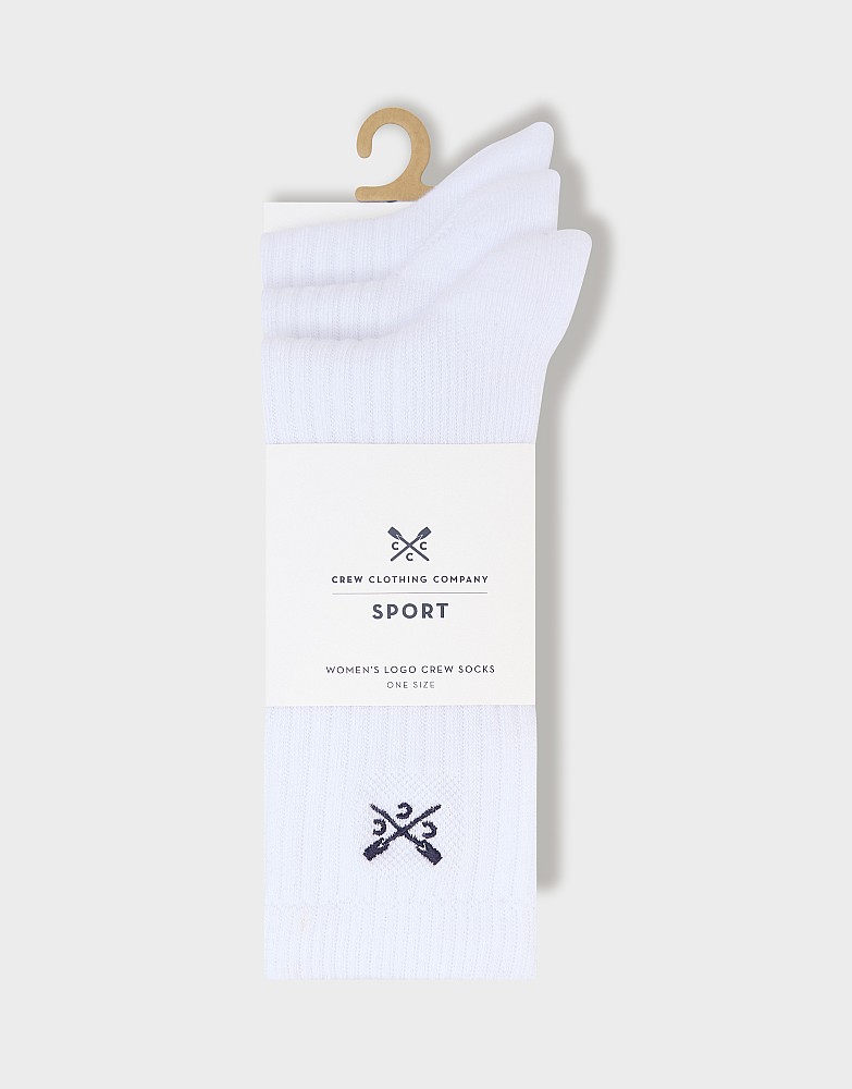 3 Pack Logo Sports Socks in White, view 2