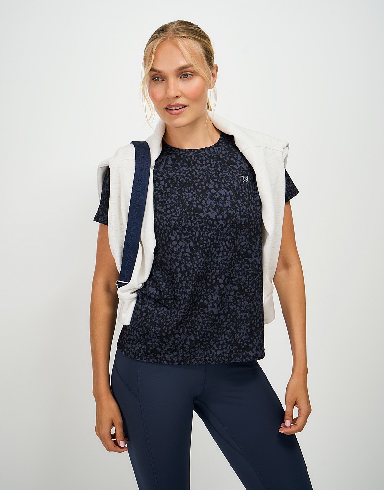 Relaxed Fit Tee in Black Abstract Print