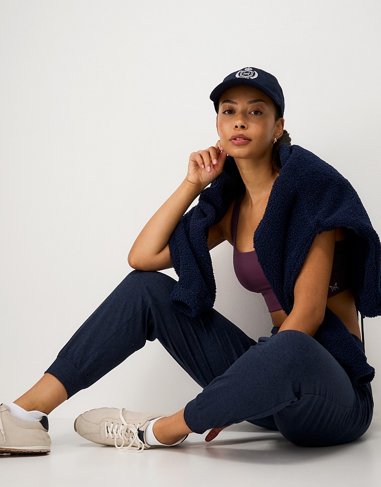 Marl Jersey Straight Leg Joggers in Navy