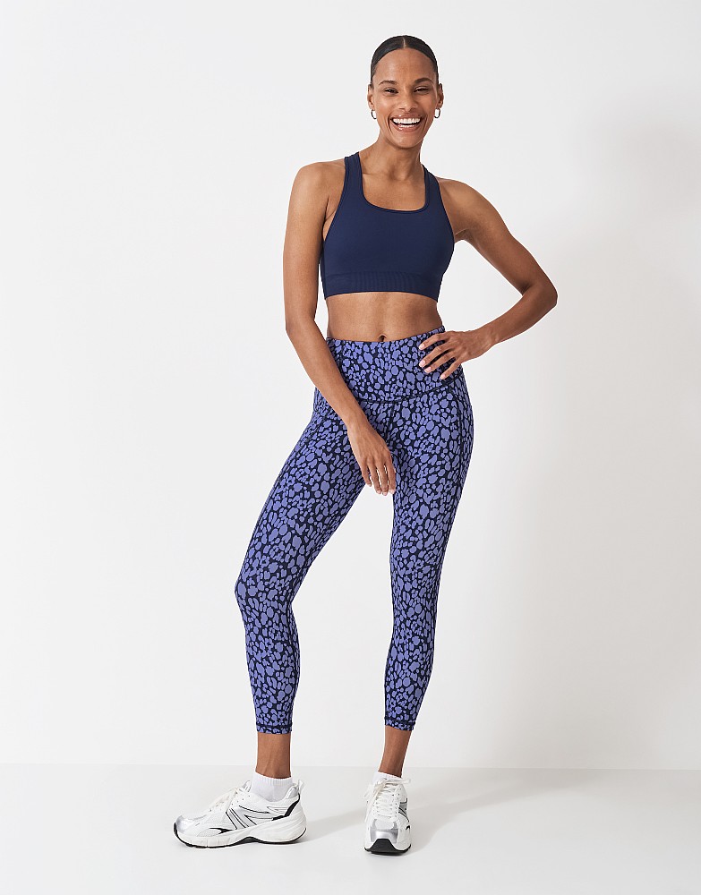 7/8 Activewear Leggings in Blue Leopard Print