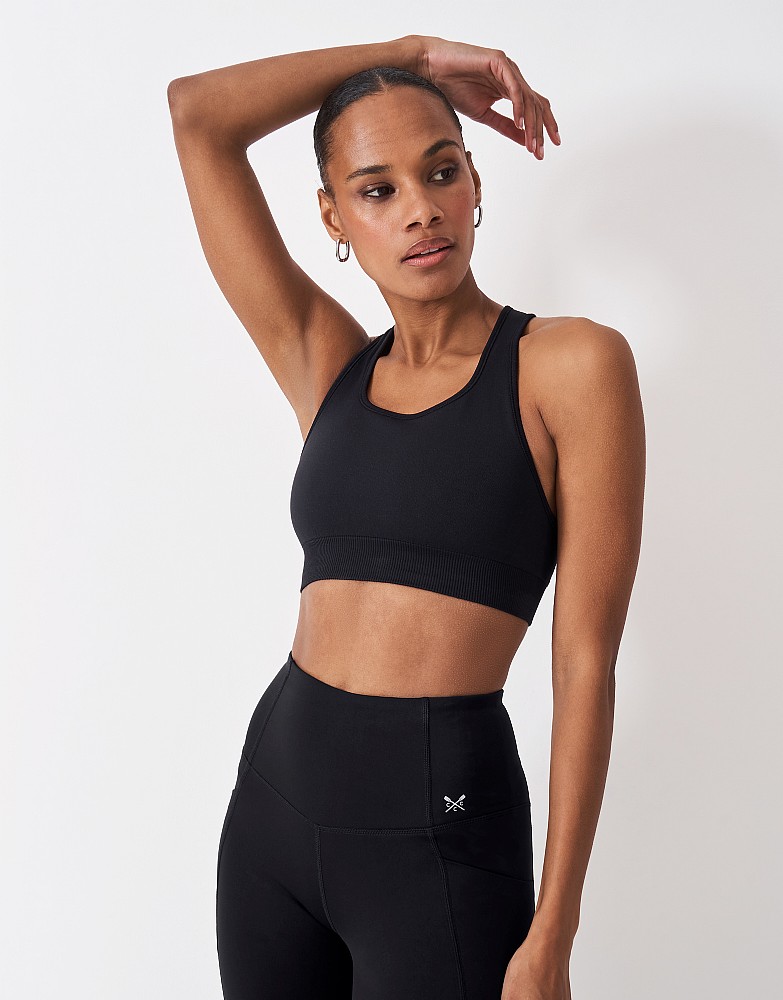 Seam Free Sports Bra in Black - black