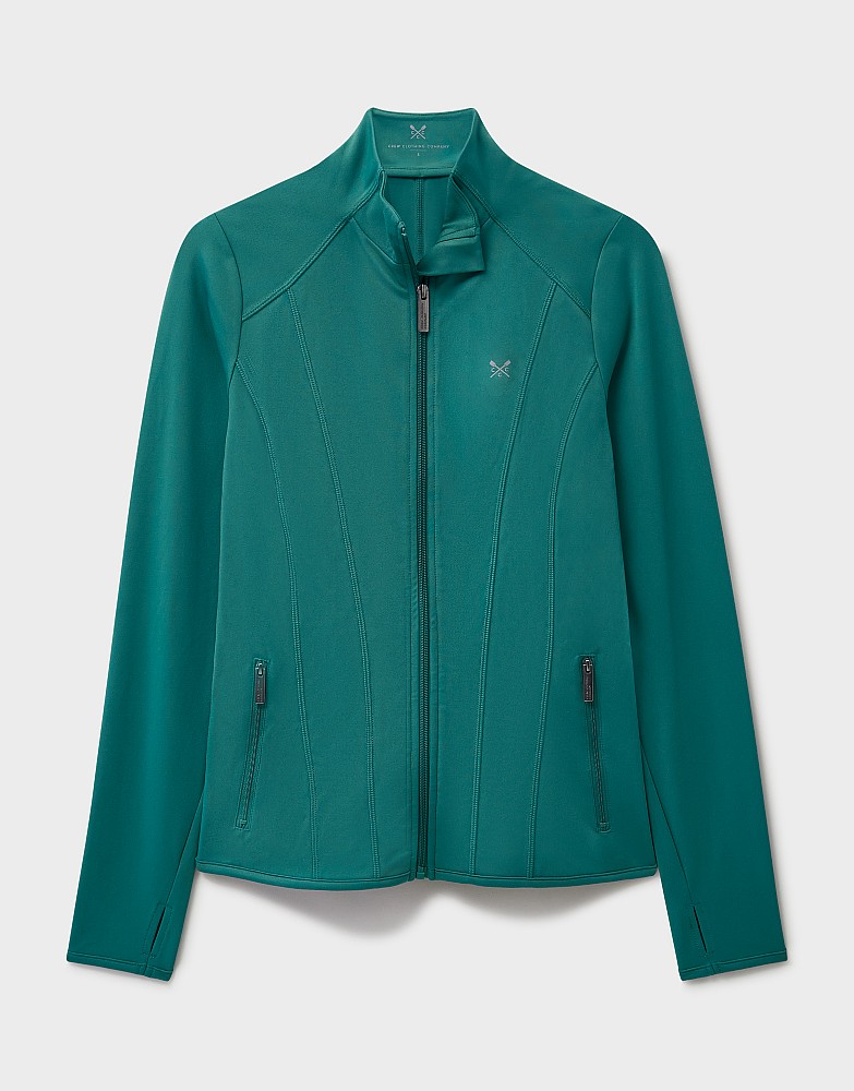 Women's Activewear Zip Through Top in Teal from Crew Clothing