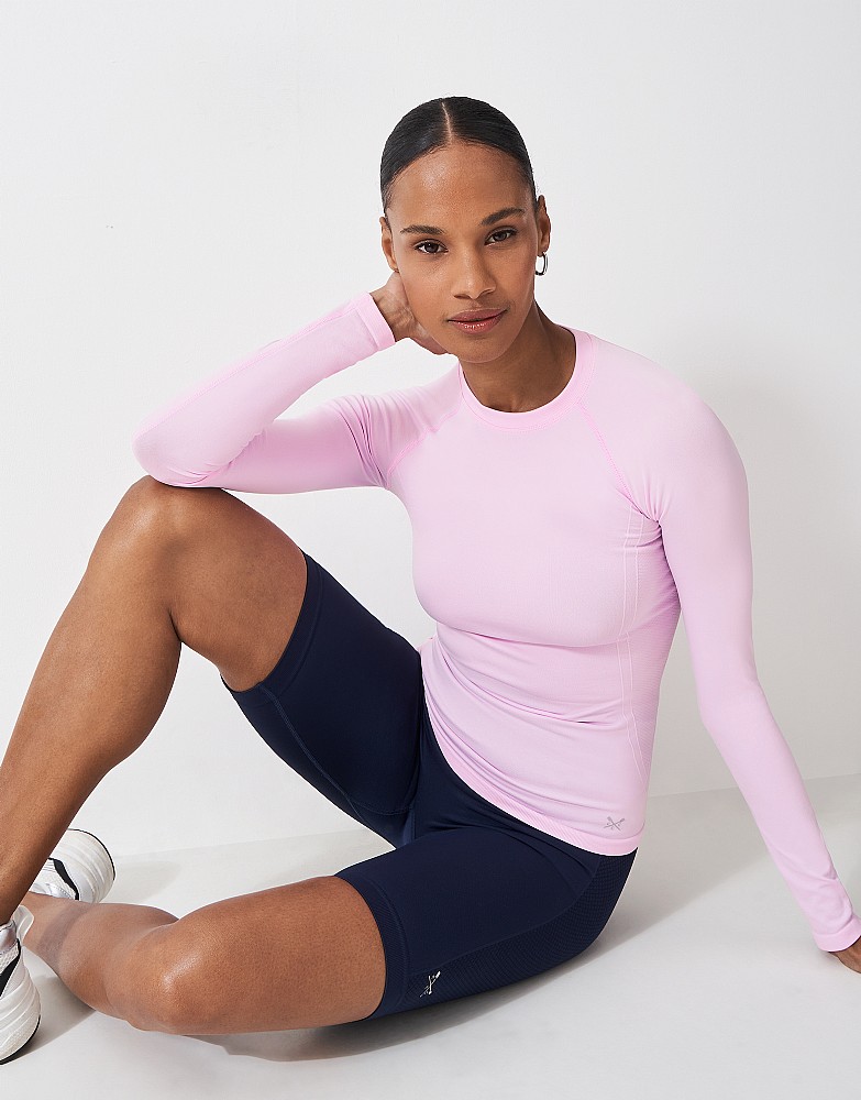 Seam-free Long Sleeve Sports Top in Pink - pink