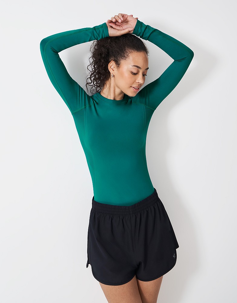 Seam-free Long Sleeve Sports Top in Teal