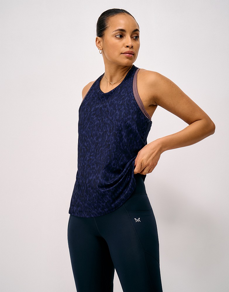 Relaxed Studio Vest in Navy Print