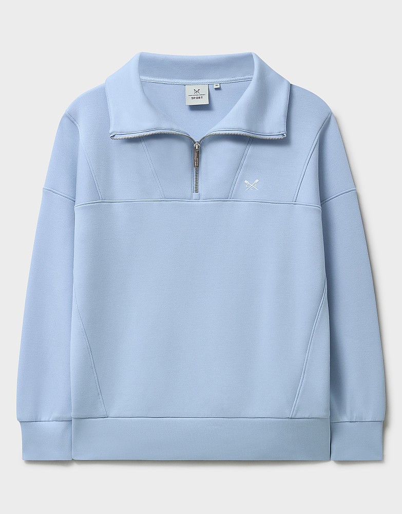 Women's Superluxe Half Zip Sweat in Blue from Crew Clothing Company