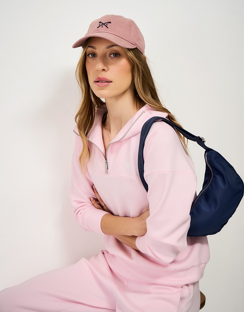 SuperLuxe Half Zip Sweat in Light Pink
