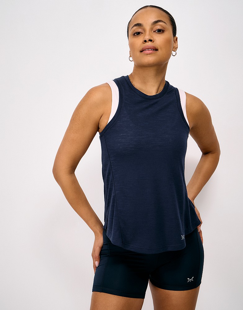 Lightweight Soft Slub Vest in Navy