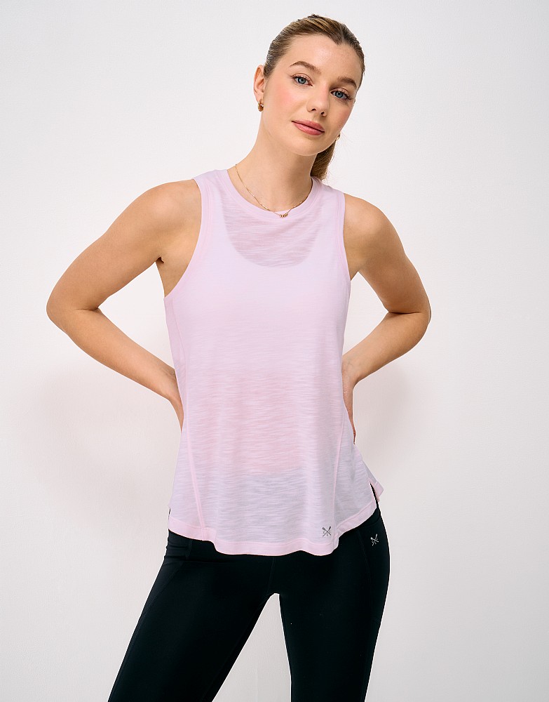 Lightweight Slub Rayon Vest in Pink