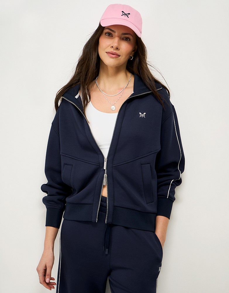 Women's SuperLuxe Full Zip Sweatshirt in Navy from Crew Clothing