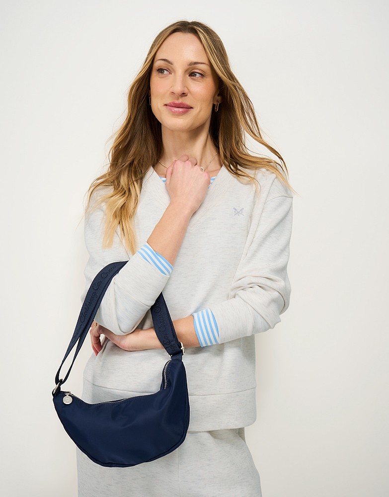 SuperLuxe V Neck Sweatshirt in Oatmeal