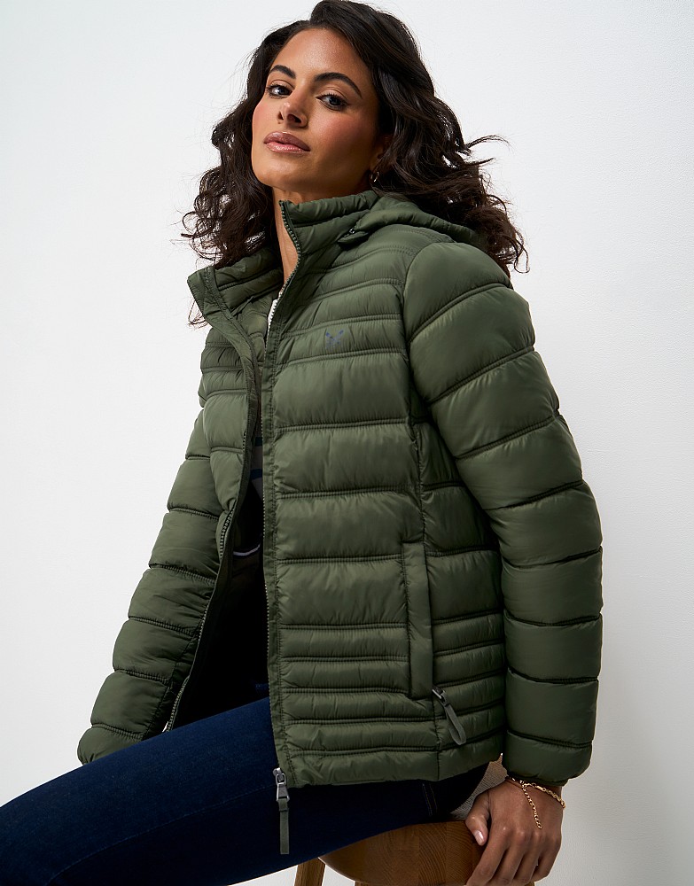 Lightweight Padded Showerproof Jacket in Green