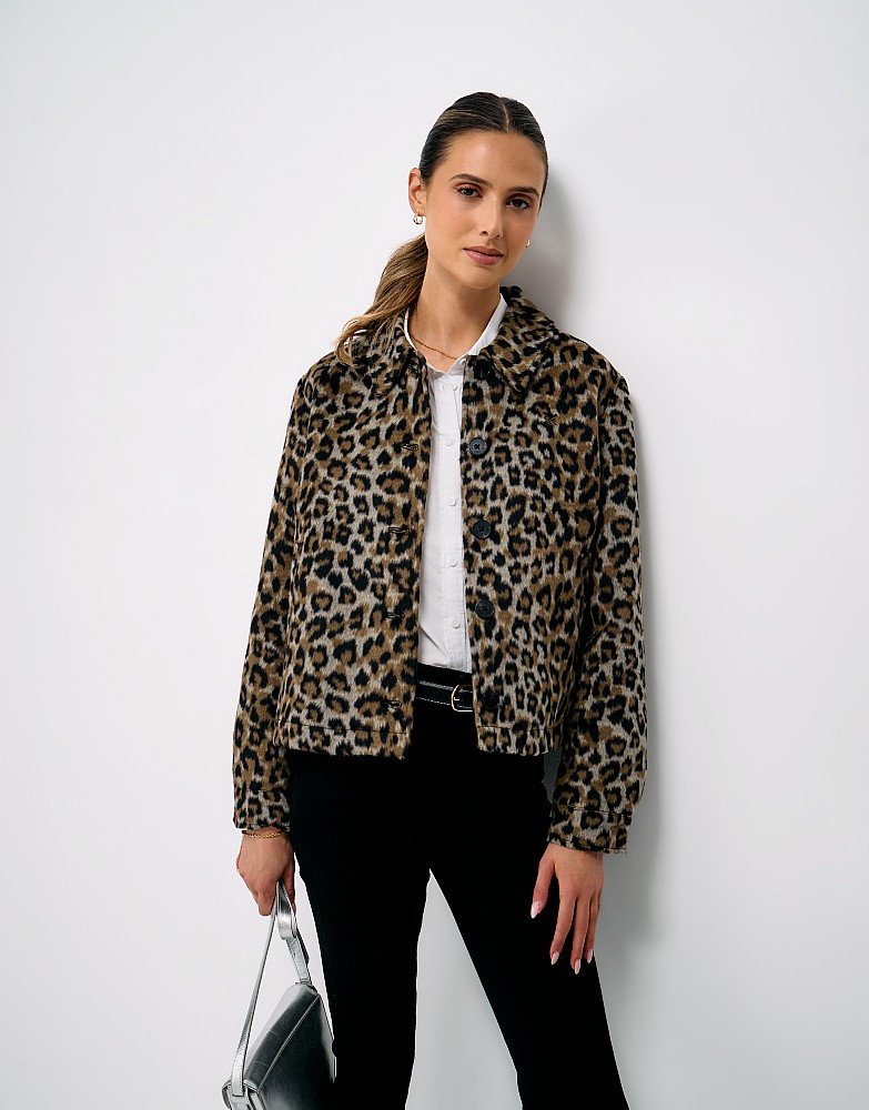 Ava Jacquard Leopard Print Jacket