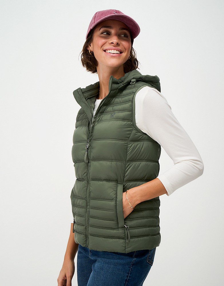 Lightweight Padded Showerproof Gilet in Green