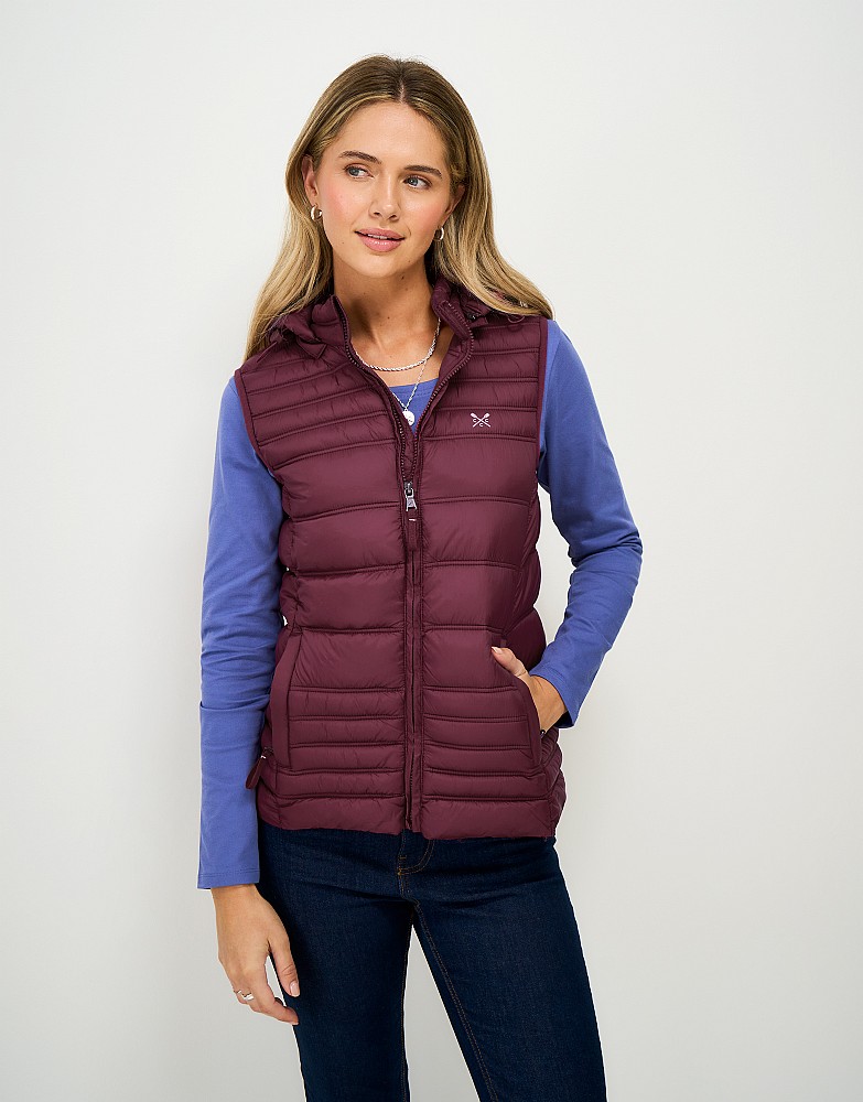 Lightweight Padded Gilet in Red