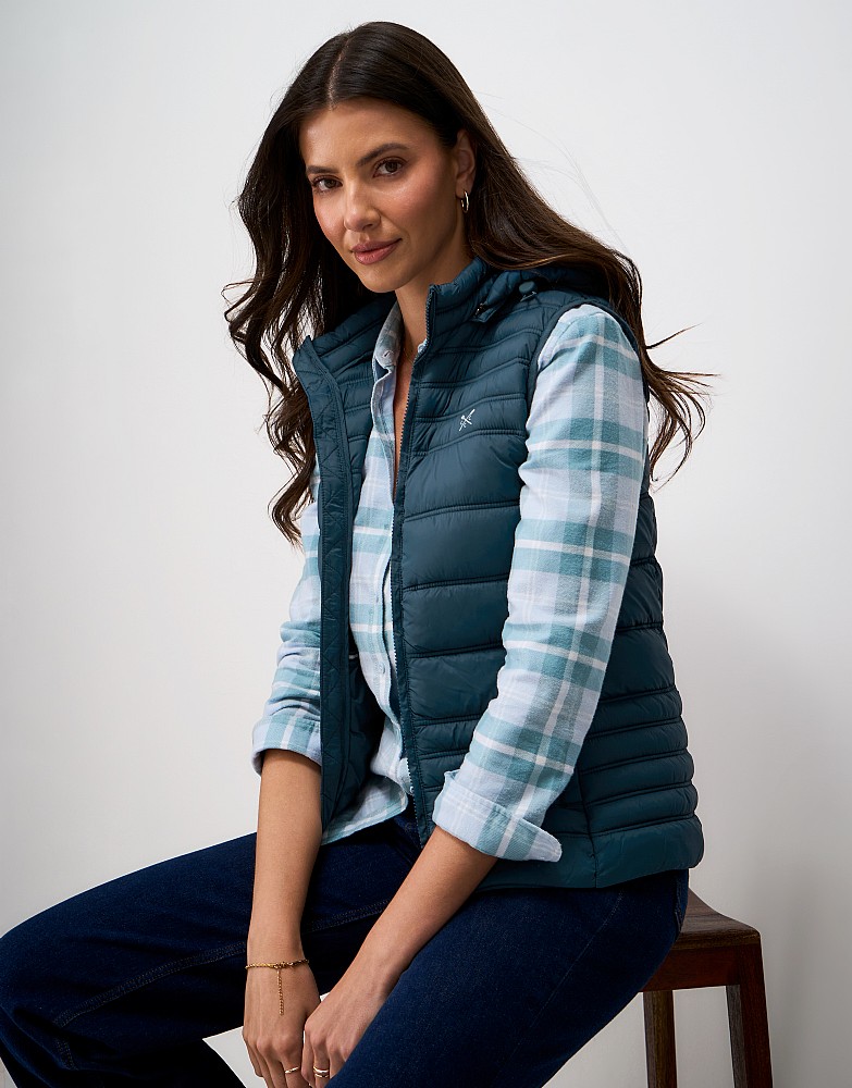 Lightweight Padded Showerproof Gilet in Sea Blue