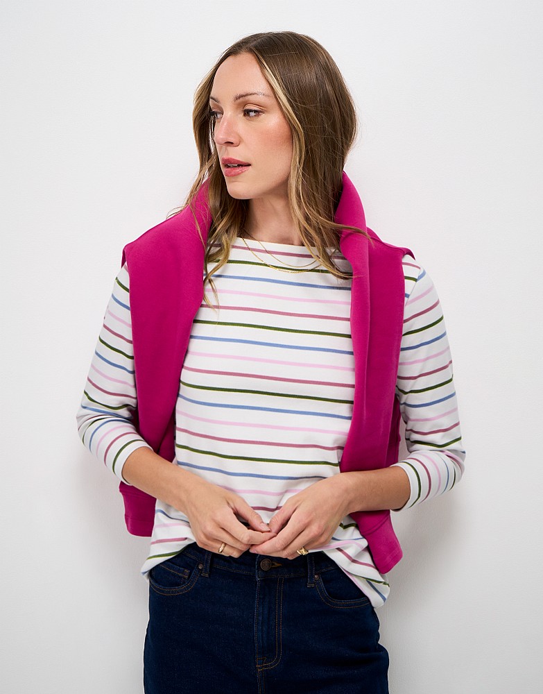 Ultimate Breton in White, Pink & Olive Stripes