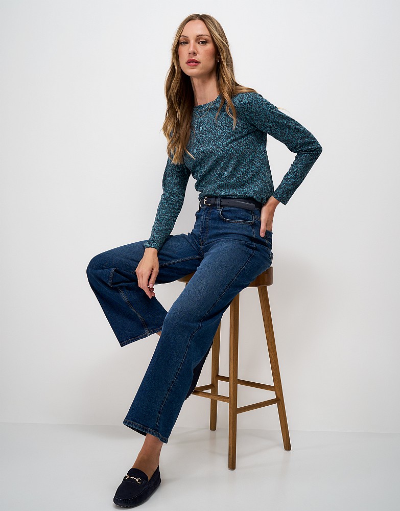 Printed Cassandra Top in Navy Floral