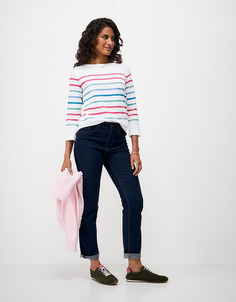 Essential Cotton Breton in White & Multi Stripe