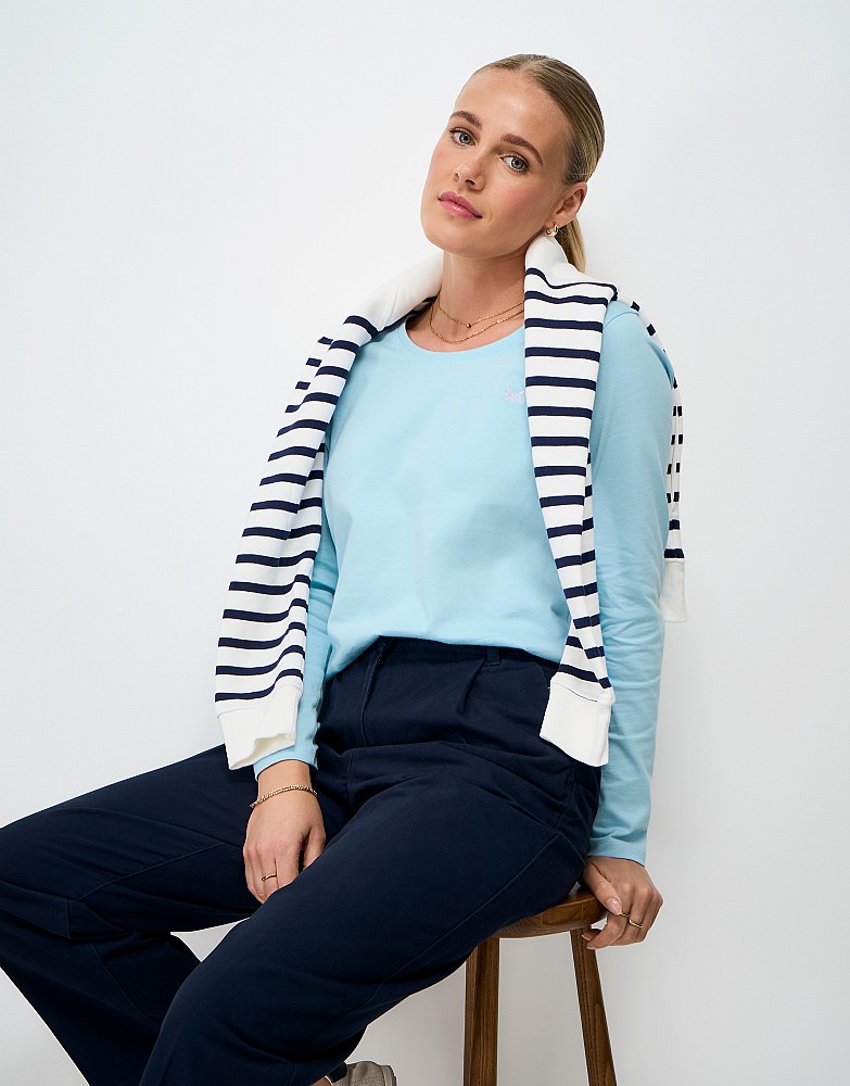 Supersoft Cotton Scoop Jersey Top in Light Blue
