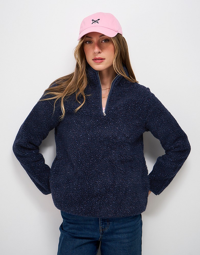 Speckled Nepp Half Zip Fleece in Navy