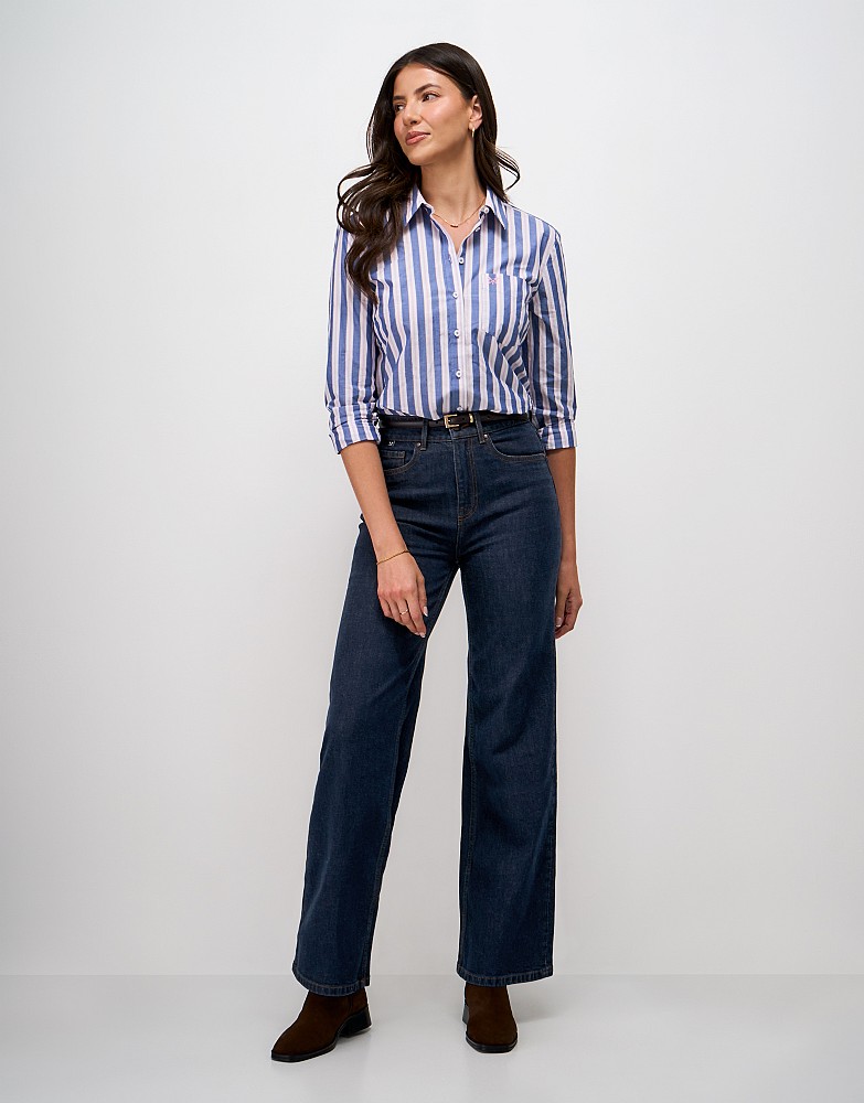 High-Rise Wide-Leg Jeans in Dark Wash