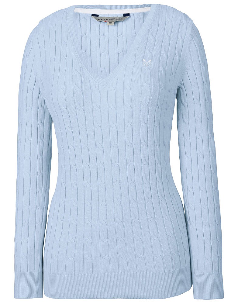 Women's Lightweight Summer Cable Jumper in Classic Blue from Crew Clothing