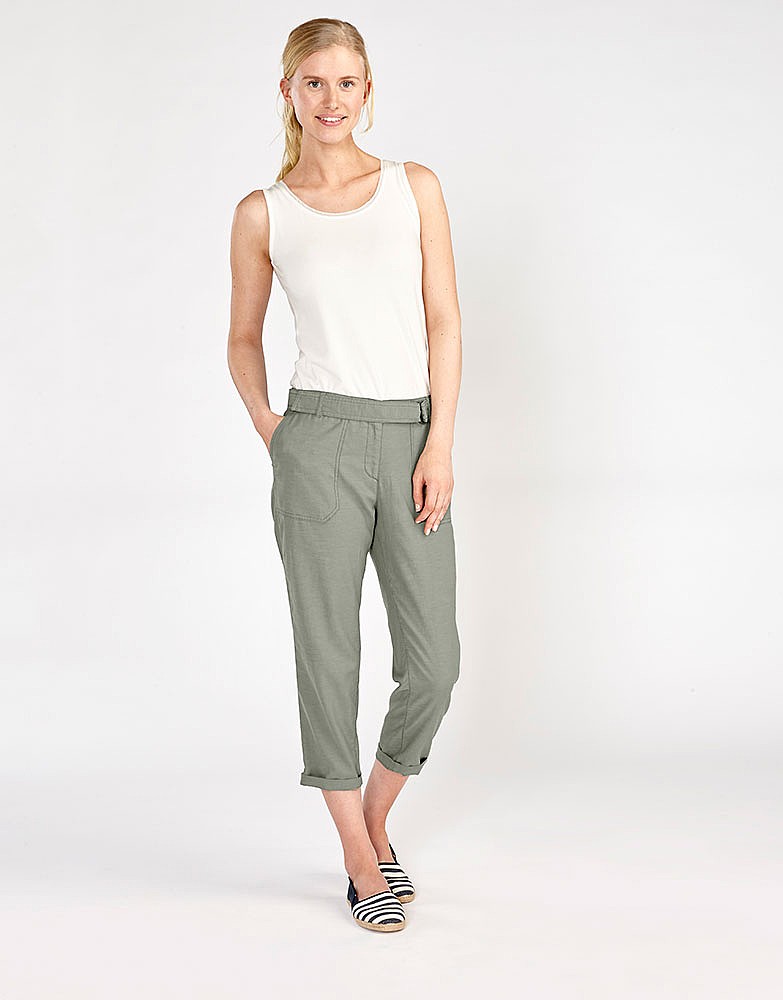 Women's Weekend Crop in Soft Khaki from Crew Clothing