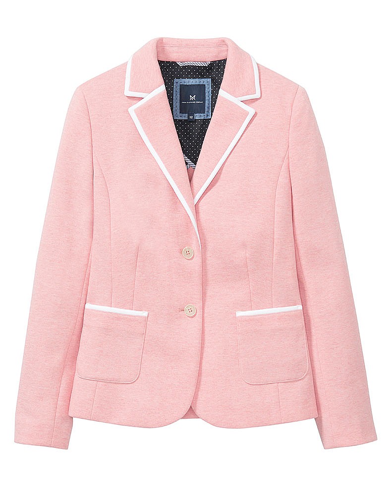 Jersey Piped Blazer In Dawn Pink