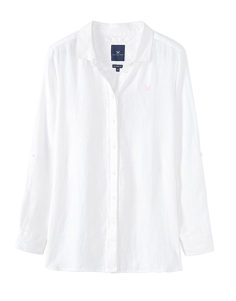 Women's Linen Shirt in Optic White from Crew Clothing