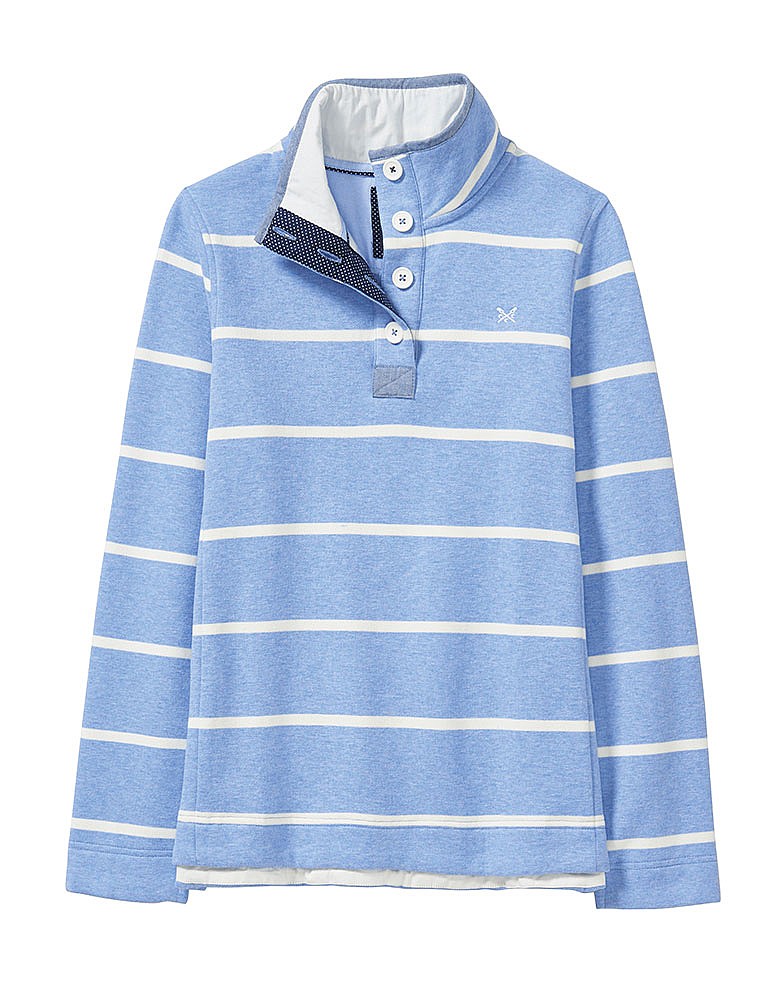 Half Button Sweatshirt In Bluebell Blue
