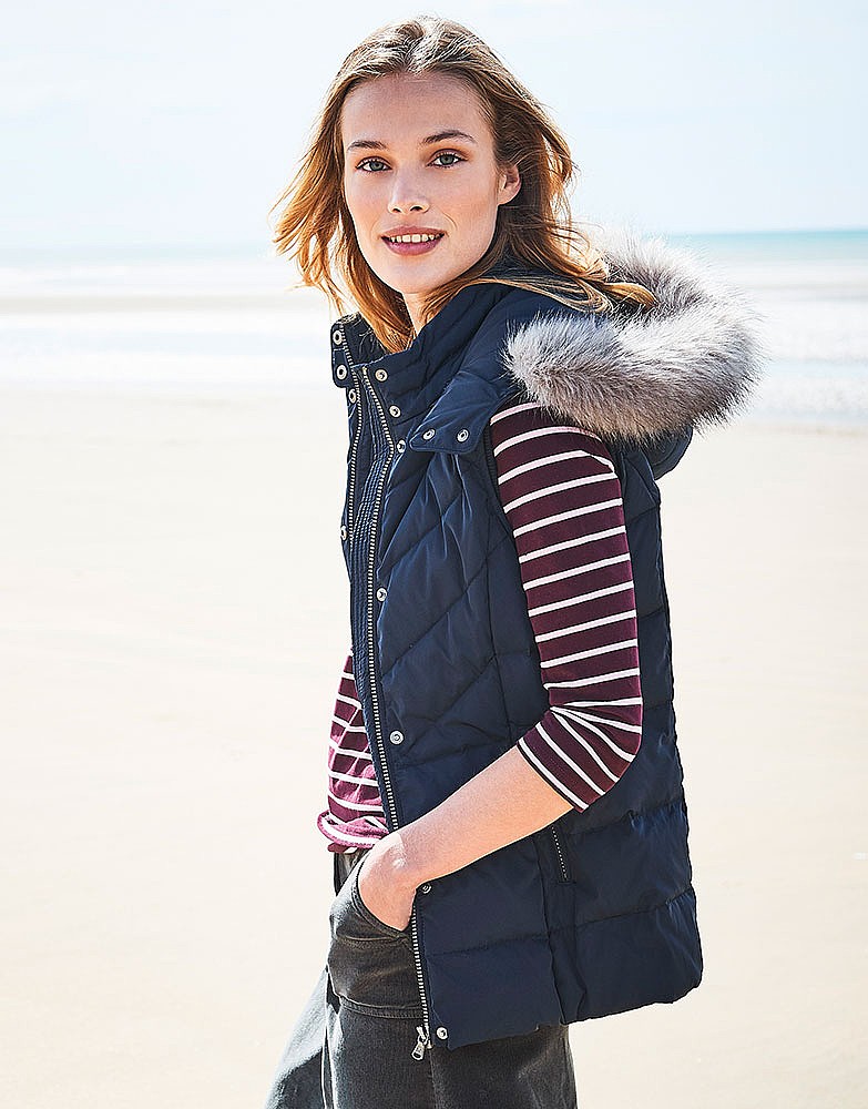 Women's Down Gilet in Dark Navy from Crew Clothing