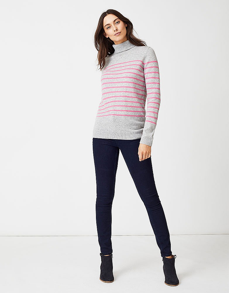 Women's Roll Neck Jumper in Grey Marl from Crew Clothing