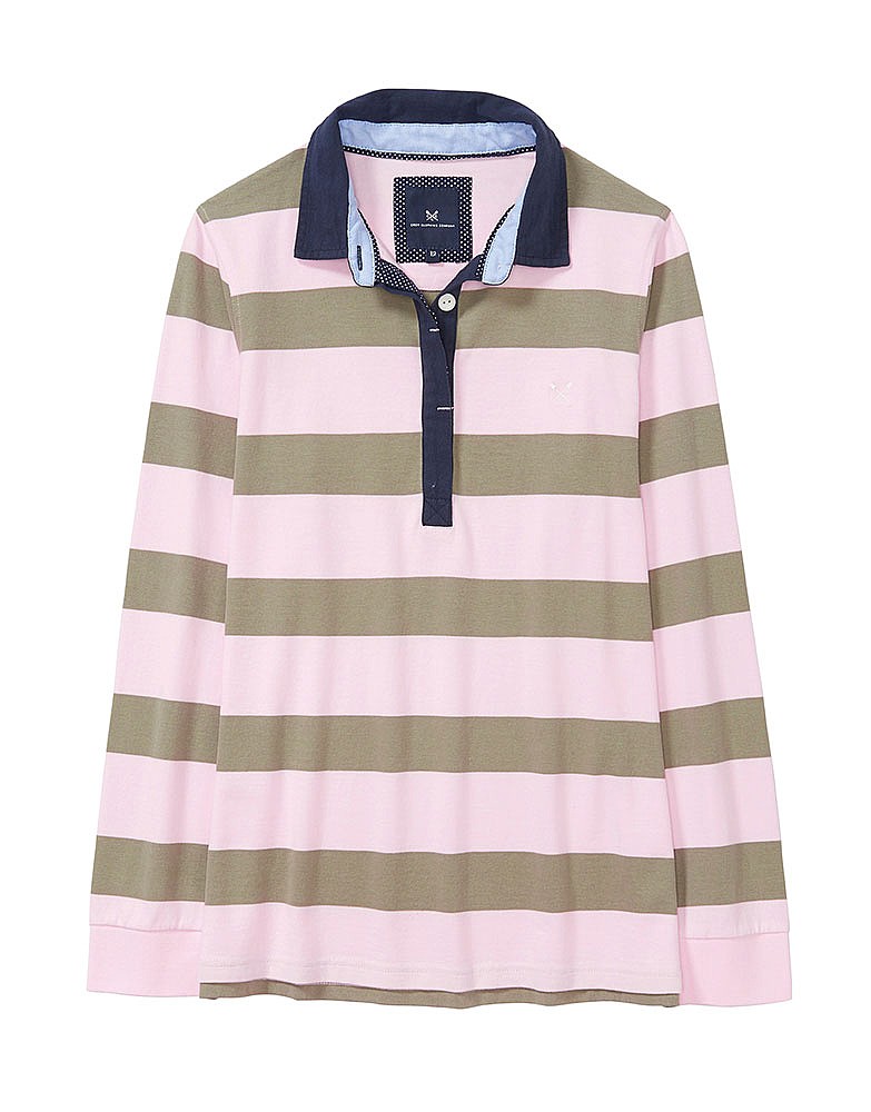 Women's Rugby Shirt in Pure Pink from Crew Clothing