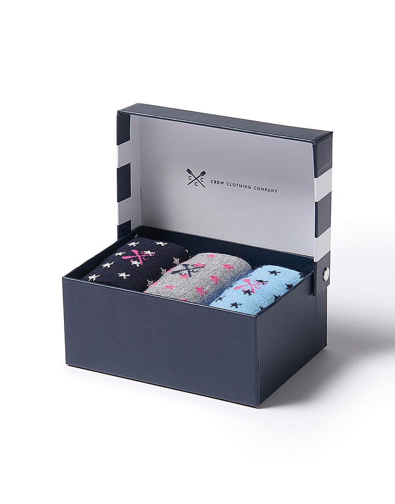 Women's 3 Pack Bamboo Sock Box Set in Multi from Crew Clothing