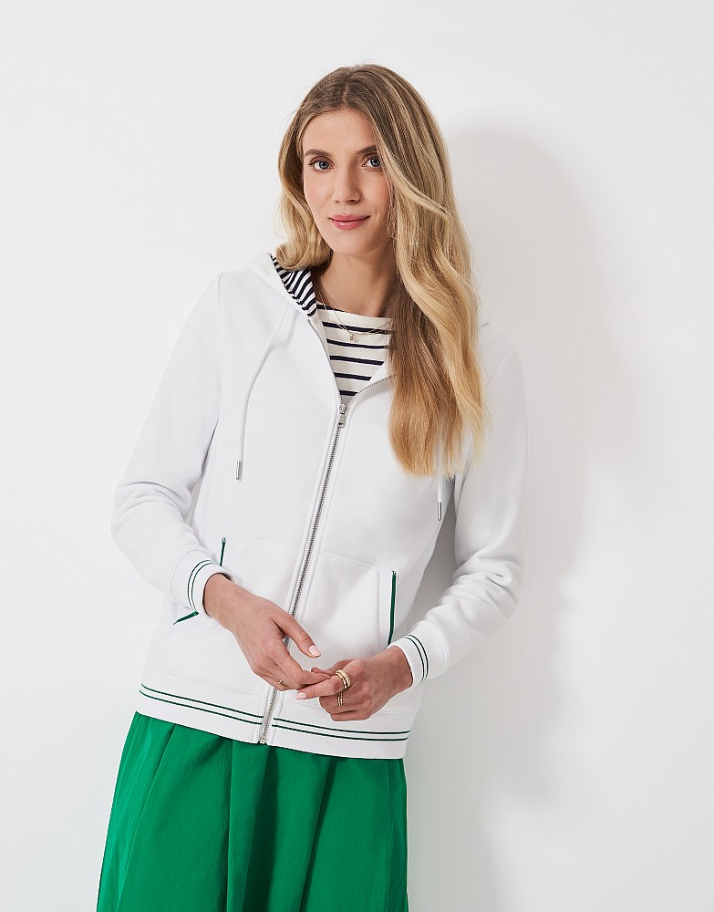 LTA Heritage Zip Through Hoodie in White