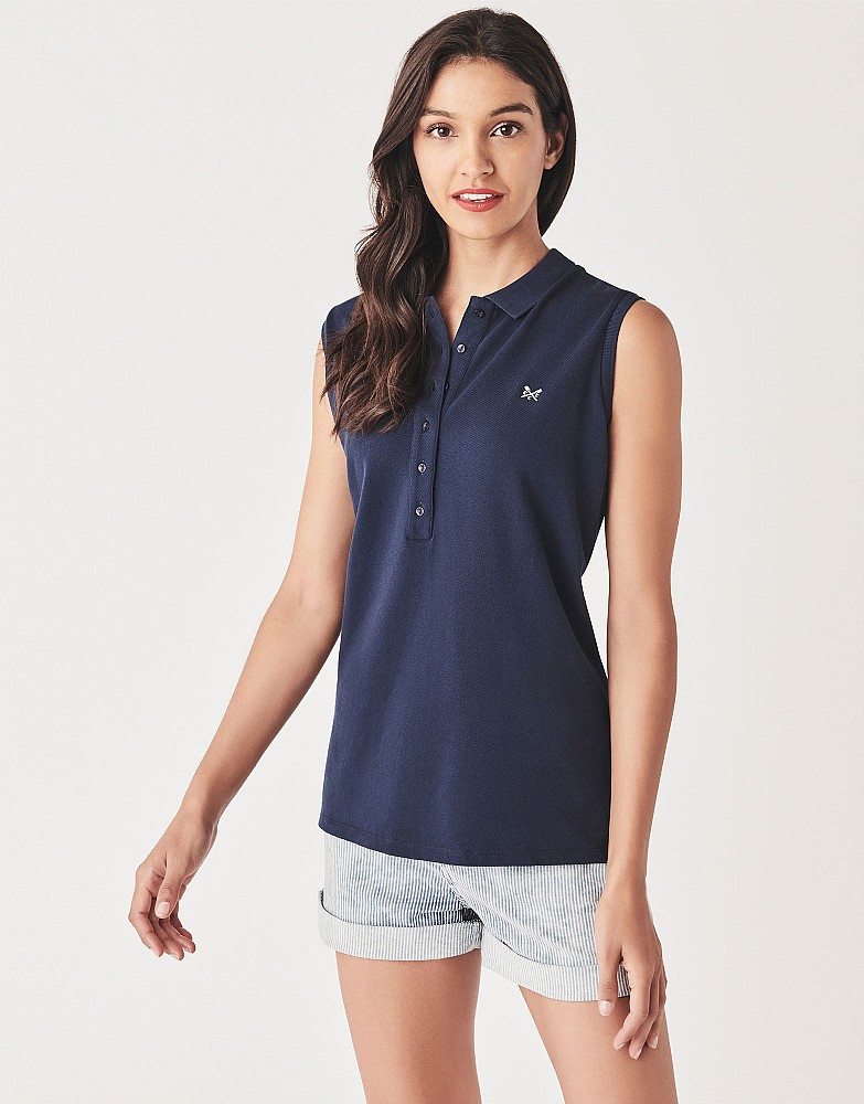 Women's Sleeveless Polo Shirt from Crew Clothing Company