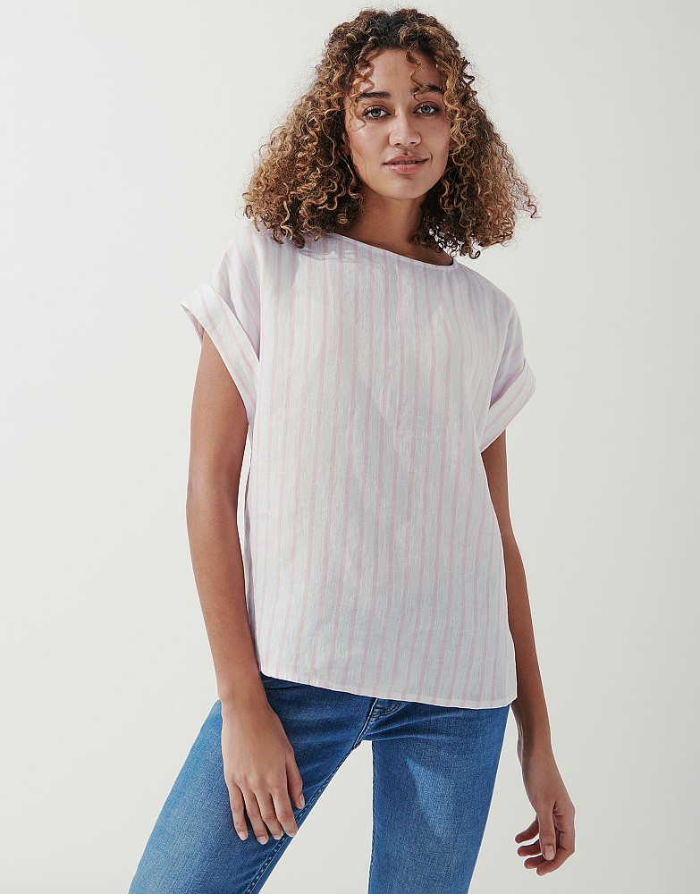 Cobo Linen Stripe Top