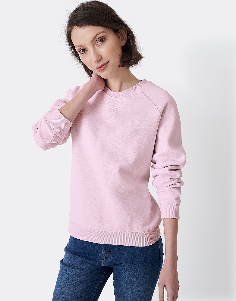 Brushed Back Crew Neck Sweatshirt - Pink