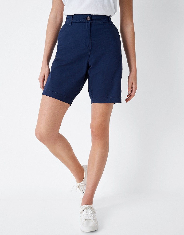 Women's Navy Chino Shorts from Crew Clothing Company