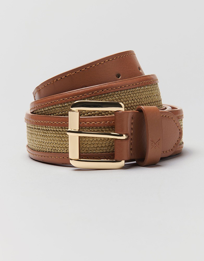 Leather & Straw Belt