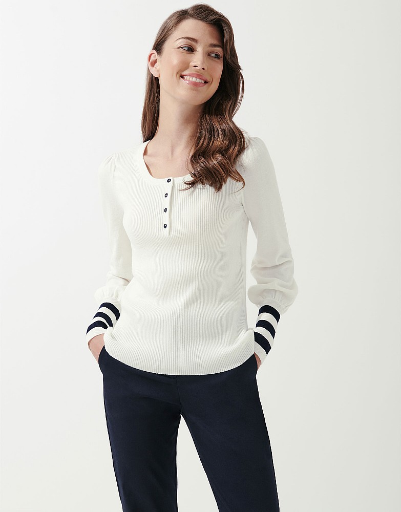 Henley Knitted Long Sleeve Top