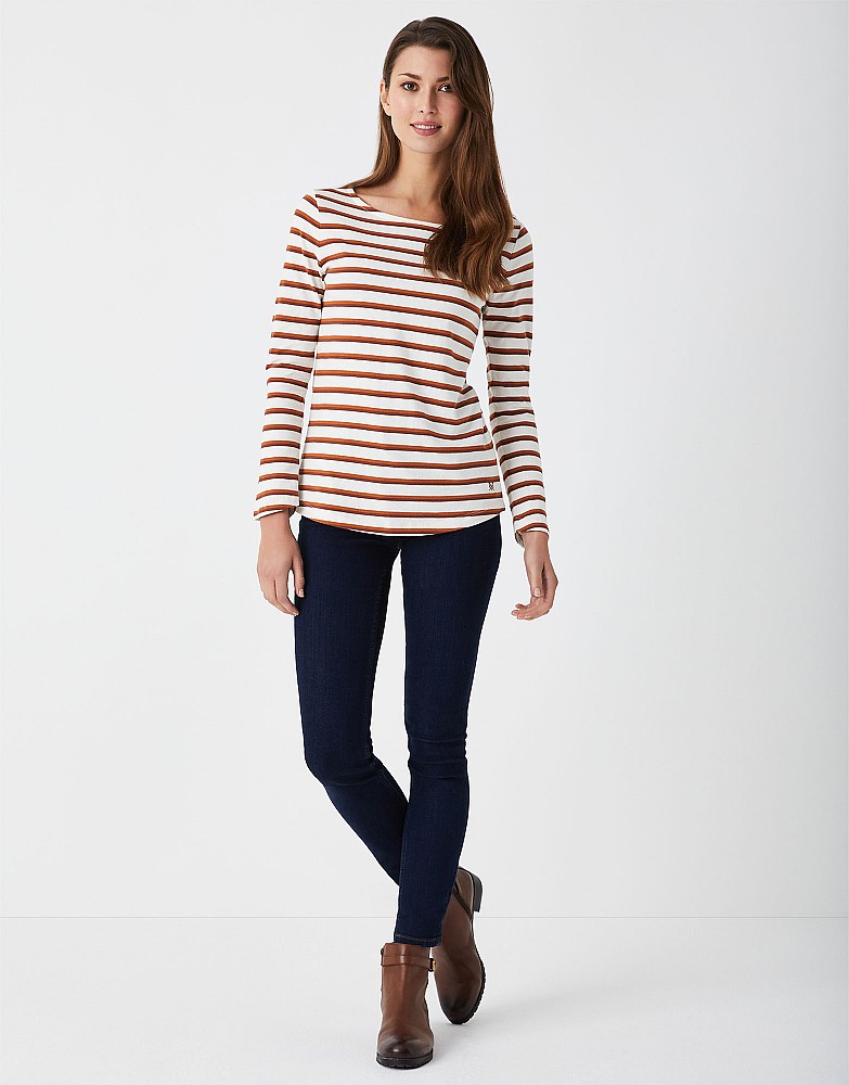 Women's Long Sleeve Button Shoulder Breton from Crew Clothing Company