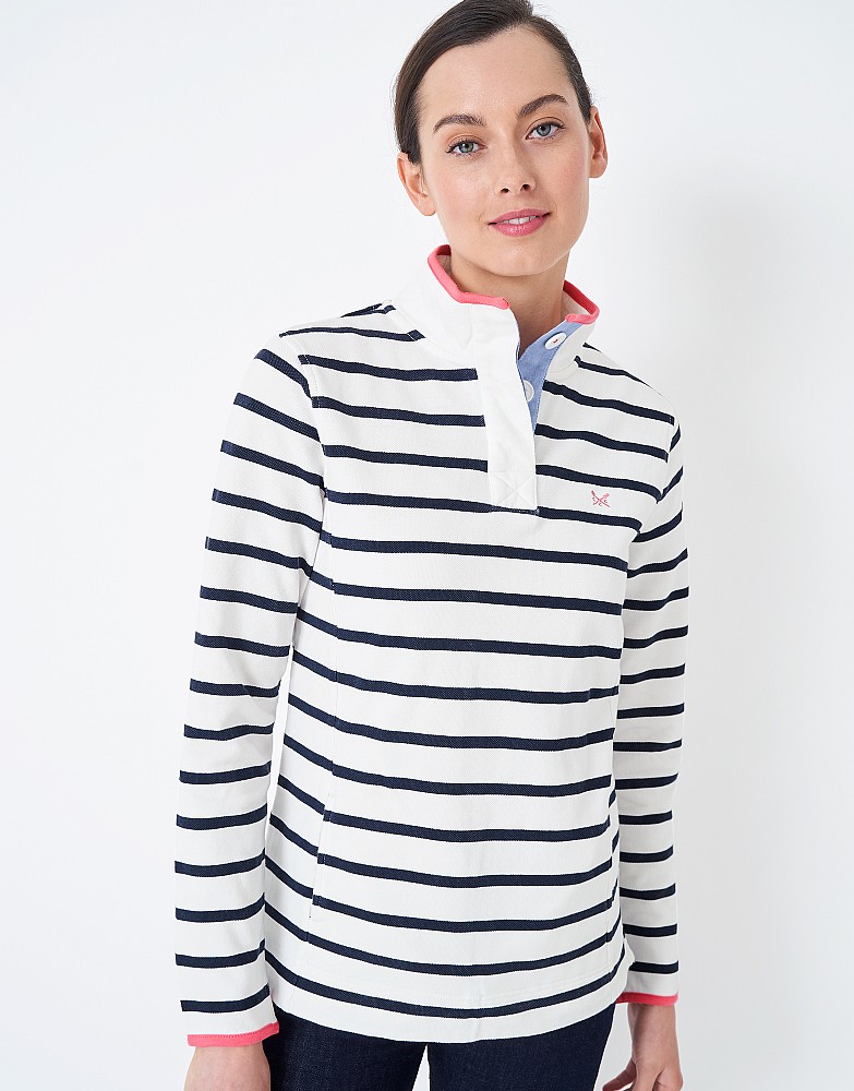 Padstow Pique Breton Stripe Sweatshirt