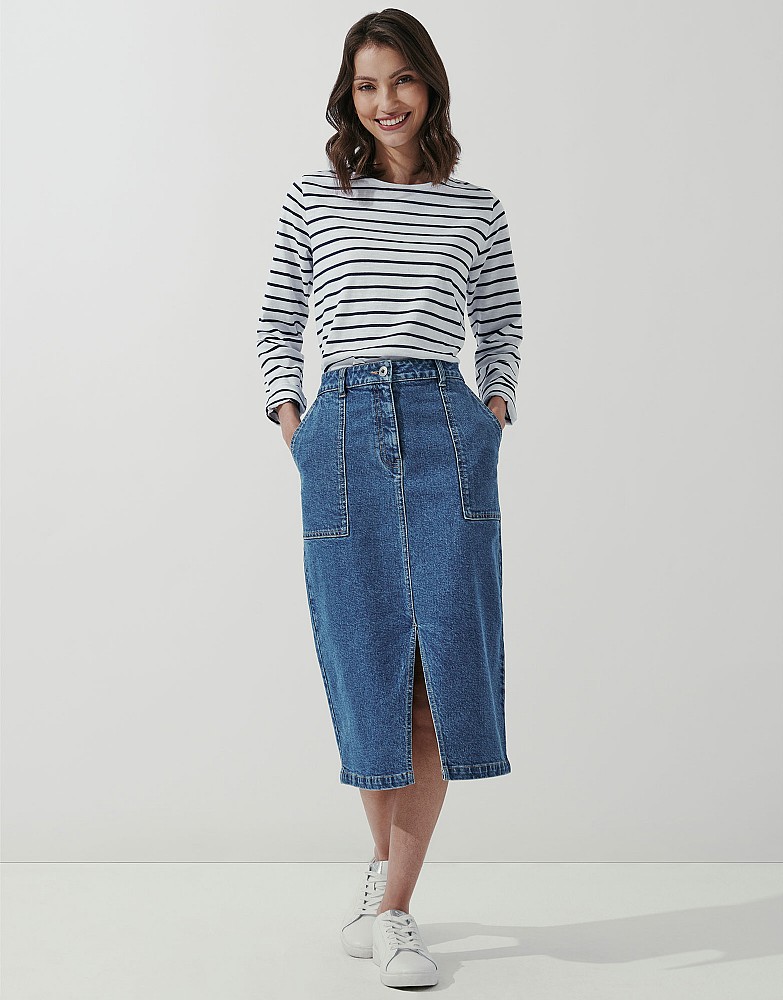 Women's Denim Midi Skirt from Crew Clothing Company