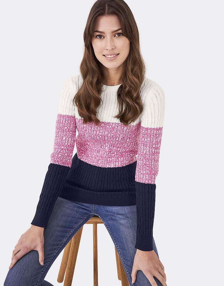 Heritage Cable Colour Block Jumper