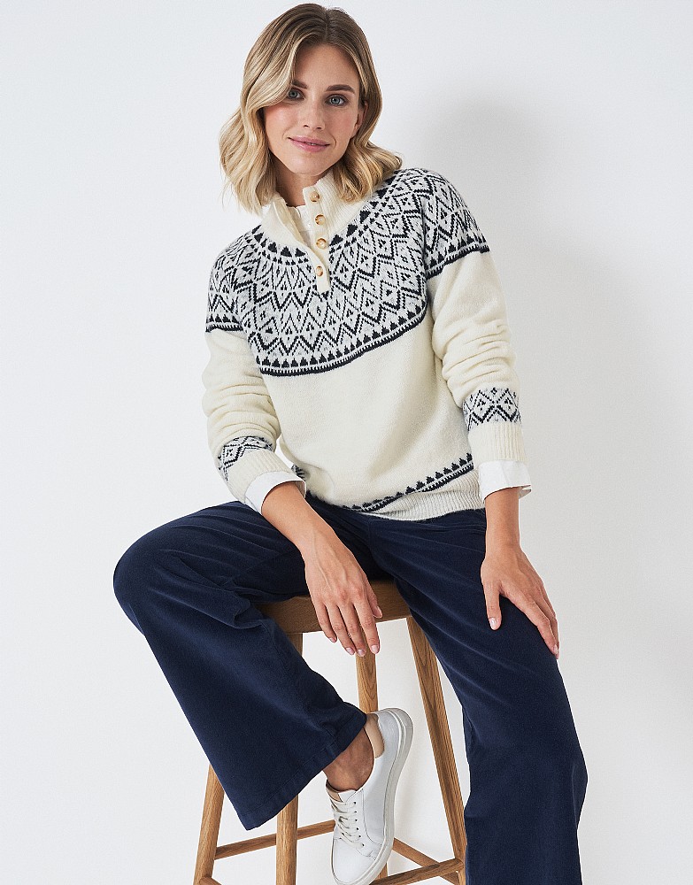 Button Fairisle Christmas Jumper 