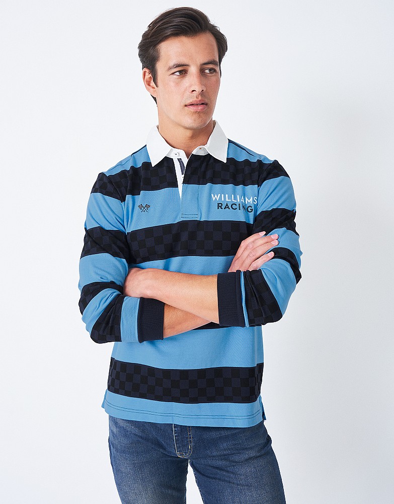 Williams Chequered Flag Stripe Rugby Shirt